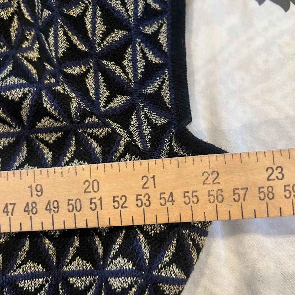 Jessica Simpson‎ Geometric Print Knit Sweater Dress Black Gold Women's Plus 1X